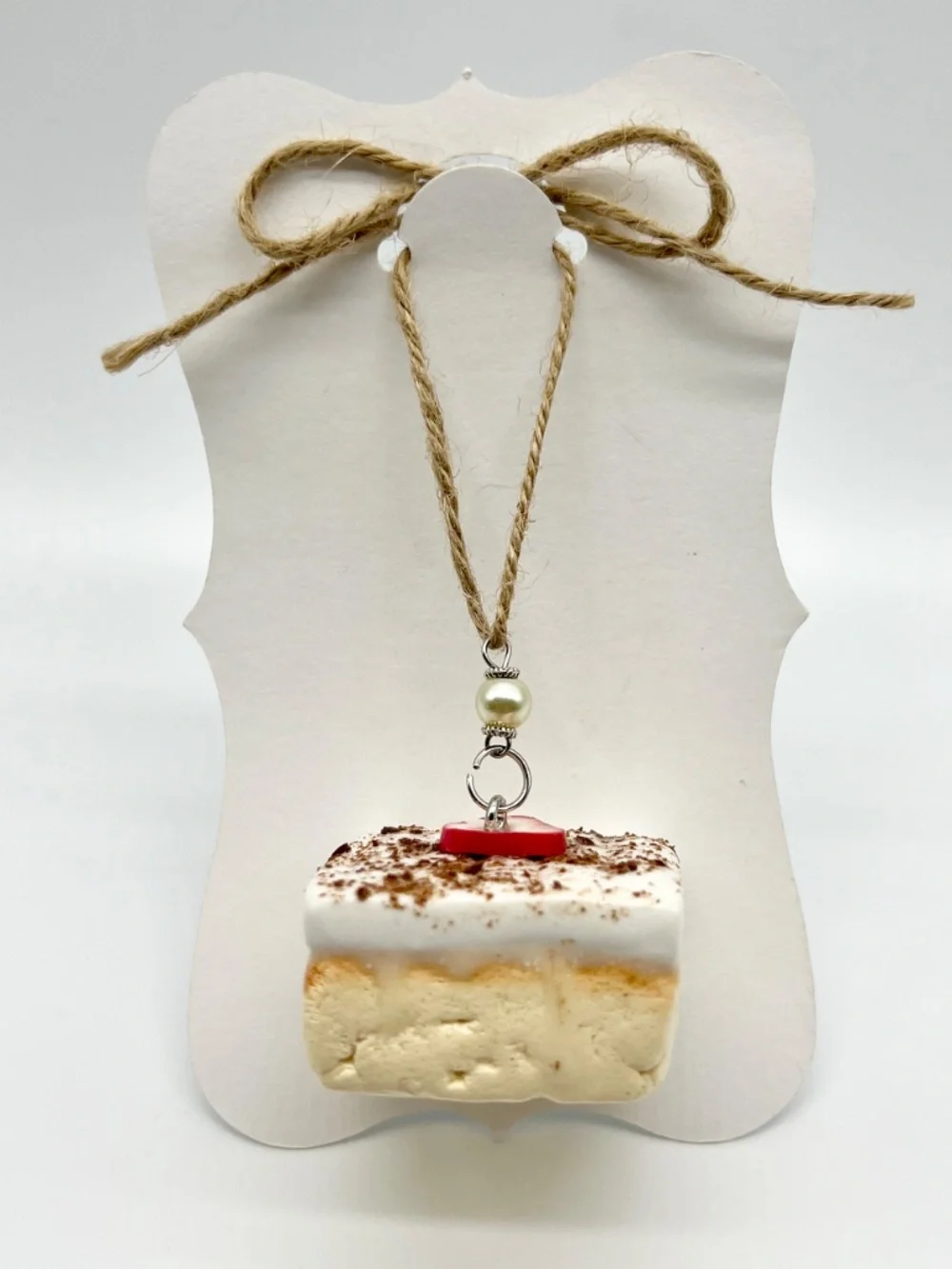 Tres Leches Cake Ornament | Handmade Latin American Hispanic Dessert, Strawberry